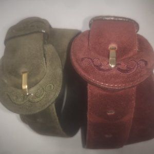 Suede belt w. embroidered buckle. Great Condition. Pick your color.